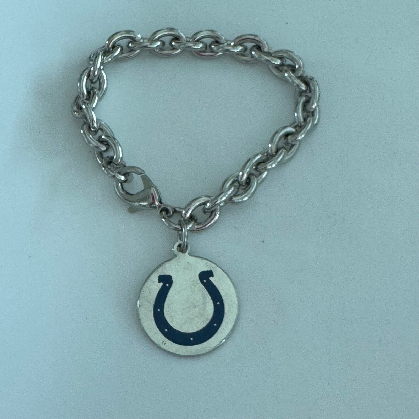 Vintage Indianapolis Colts Silver Tone Charm Bracelet