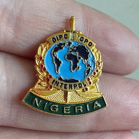 Vintage Nigeria Interpol DIPC ICPO Lapel Pin RARE