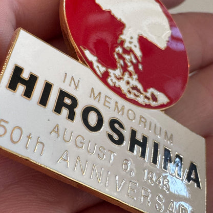 50th Anniversary Hiroshima In Memorium Mushroom Cloud Lapel Pin 1995