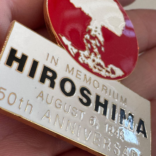 50th Anniversary Hiroshima In Memorium Mushroom Cloud Lapel Pin 1995