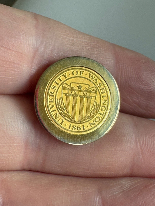 Gold Tone University of Washington Lapel Pin Tie Tack Huskies