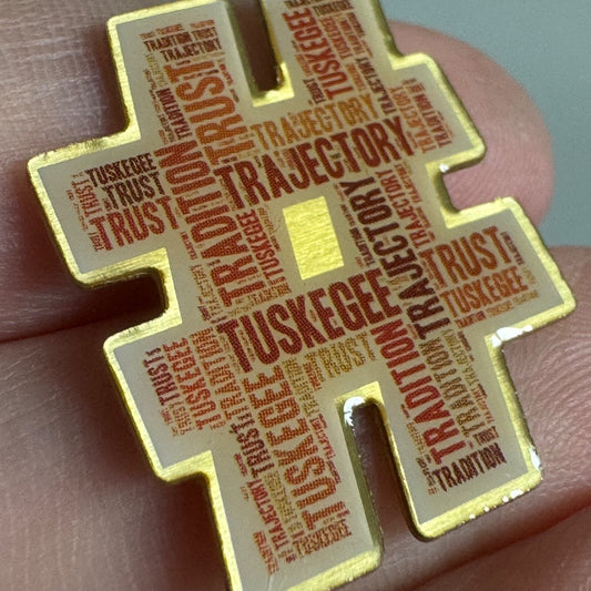 Tuskegee University Golden Tigers Trust Tradition Lapel Pin Hashtag Symbol