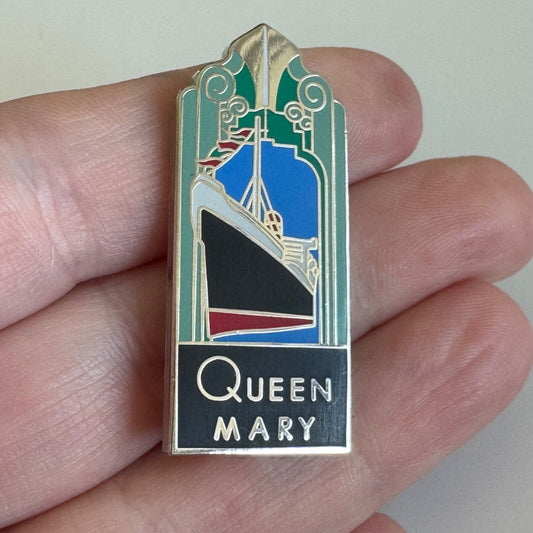 Vintage Queen Mary Art Deco Cruise Ship Lapel Pin Cunard