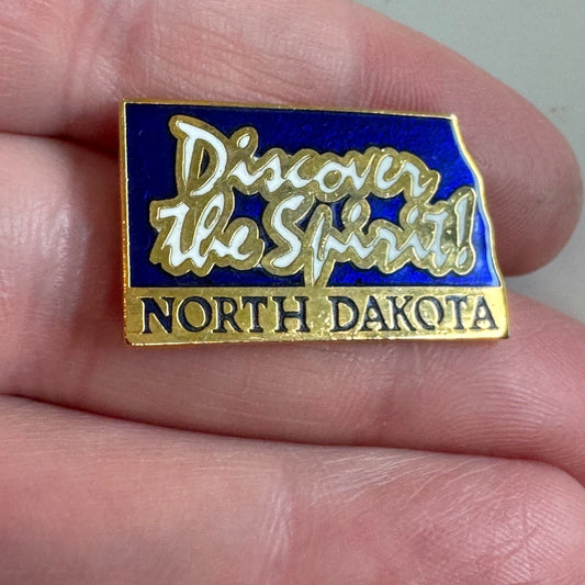 North Dakota Discover the Spirit Enamel Pin – Blue & Gold - Nice Enamel