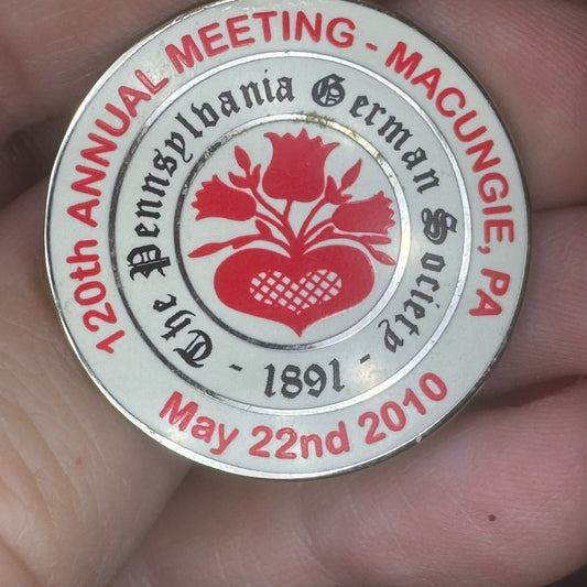120th Annual Meeting Pennsylvania German Society Lapel Pin Macungie 2010
