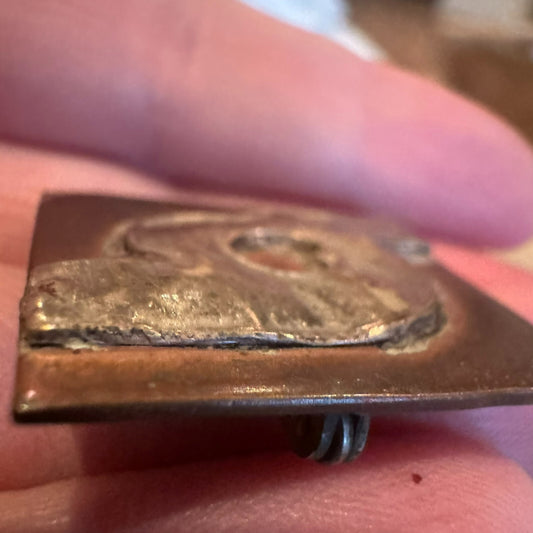 Vintage Brutalist Copper Brooch 