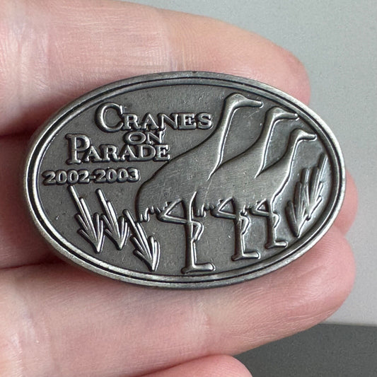 Cranes on Parade 2002–2003 Pewter Tone Art Public Sculpture Pin
