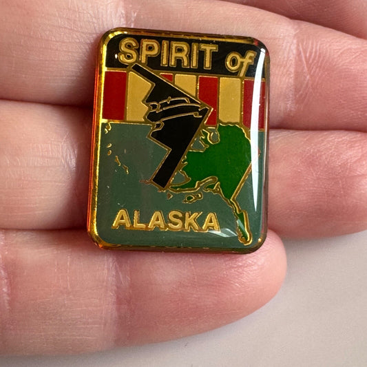 Vintage Spirit of Alaska Stealth Bomber Souvenir Tourist Lapel Pin