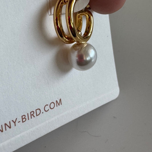 Jenny Bird Nova Huggie Hoop Earrings New on Card $118