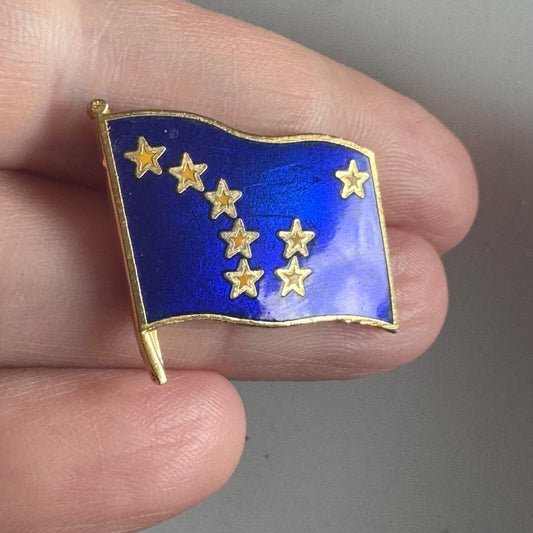 Vtg Alaska State Flag Enamel Lapel Pin – Big Dipper Gold Stars on Blue