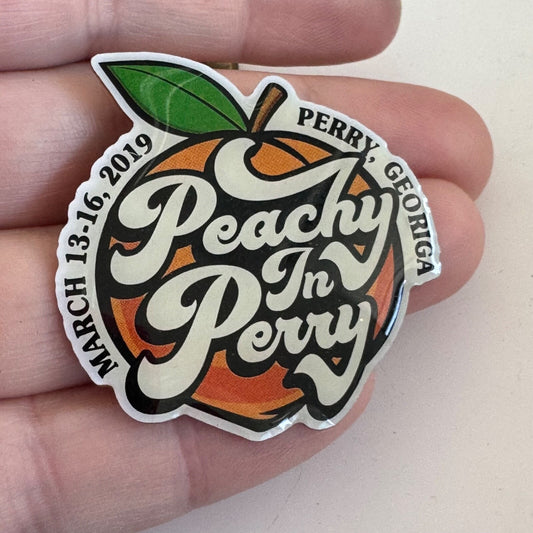 2019 Peachy in Perry Georgia Peach Lapel Pin Festival