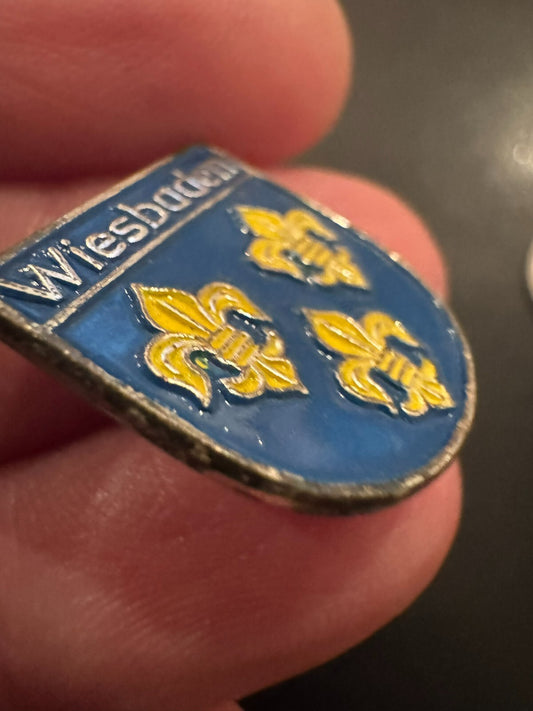 Wiesbaden Germany Shield Crest Lapel Pin Travel Souvenir