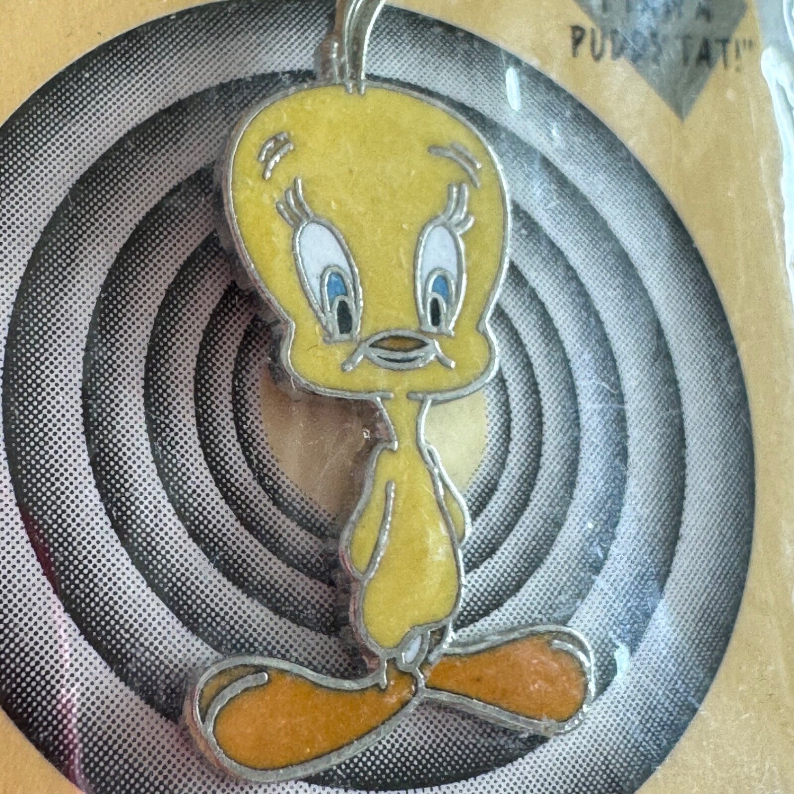 Vintage Looney Tunes Tweety Bird Lapel Pin New on Card