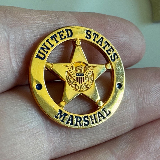 Vintage United States Marshal Gold Tone Lapel Pin