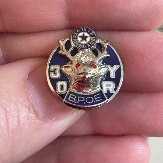 Very Nice Benevolent and Protective Order of Elks 30 Year Member Award Pin BPOE