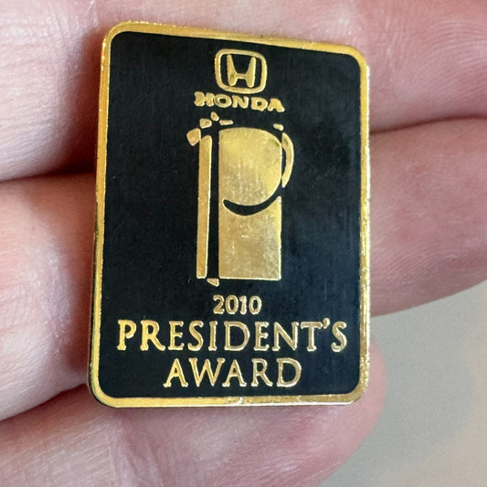2010 Honda President’s Award Gold Tone Award Lapel Pin Presidents
