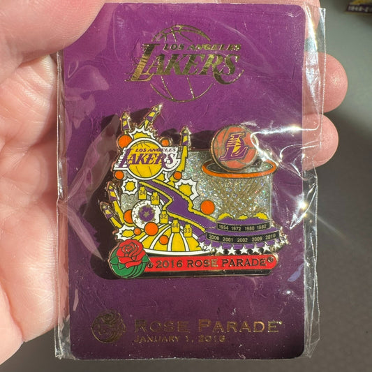 2016 Los Angeles Lakers Rose Parade Float Articulated Enamel Lapel Pin NIP NBA