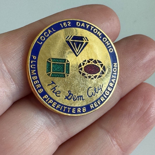 Local 162 Daton Ohio Plumbers Pipe Fitters Refrigeration Union Lapel Pin Gem