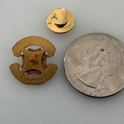 Vtg Veterans of Foreign Wars Post 902 Past Commander 1/5 10k Gold Filled Pin VFW