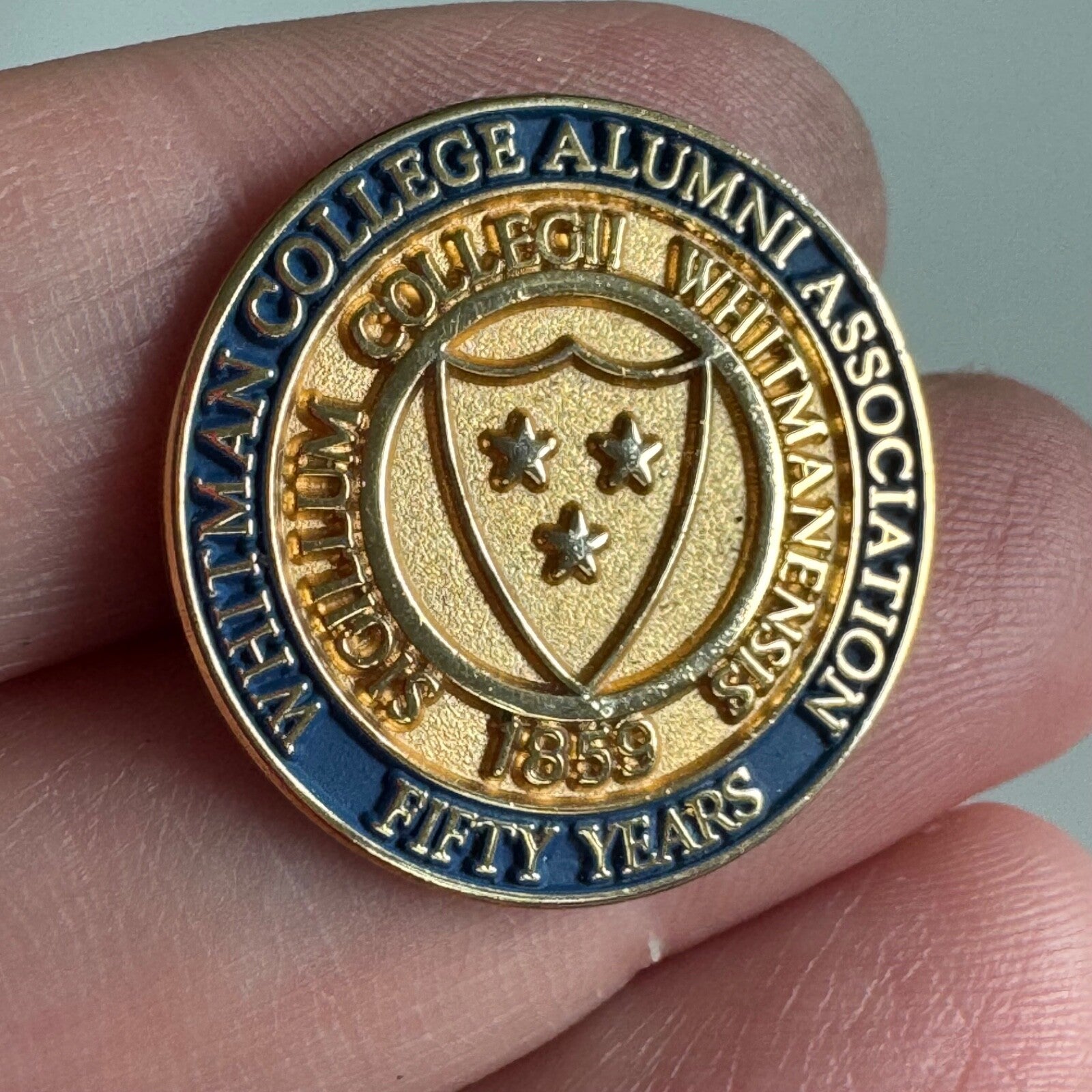 Vintage Whitman College Alumni Association Fifty Years Lapel Pin 