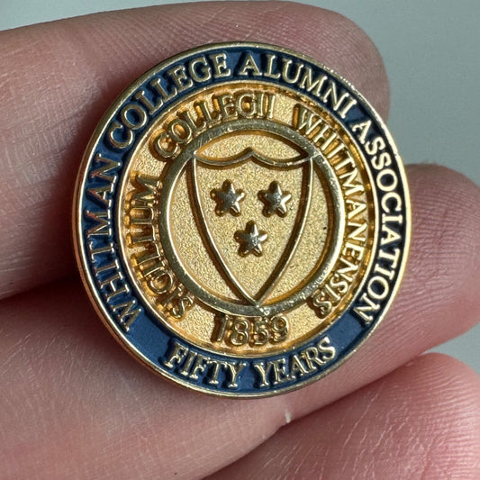 Vintage Whitman College Alumni Association Fifty Years Lapel Pin 