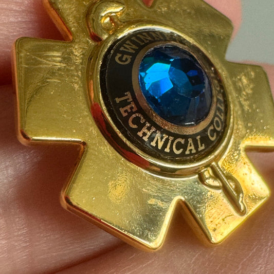 Gwinnett Technical College EMS EMT Gold Tone Pin RARE