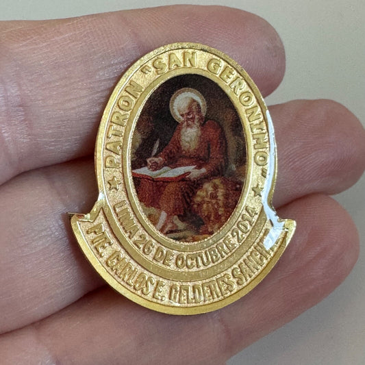 Patron San Geronimo October 2014 Commemorative Religious Pin Saint