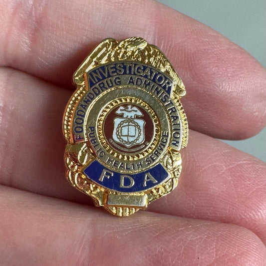 Vintage Food and Drug Administration Investigator FDA Lapel Pin 
