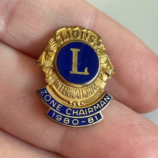 Vintage Lions Club Zone Chairman 1980-81 Lapel Pin