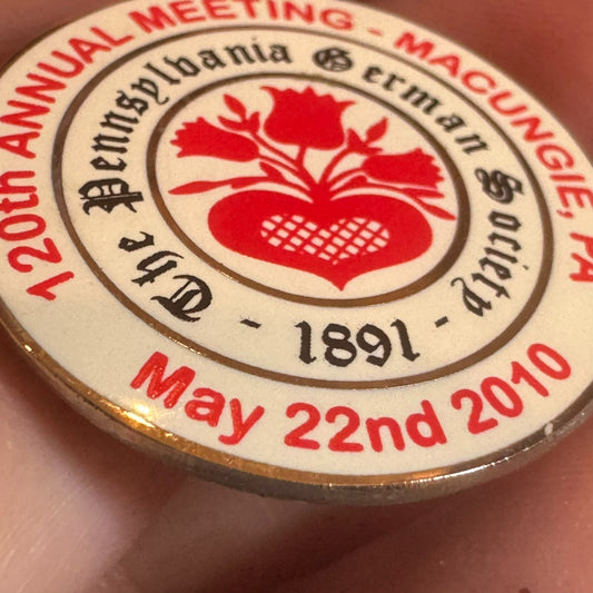 120th Annual Meeting Pennsylvania German Society Lapel Pin Macungie 2010