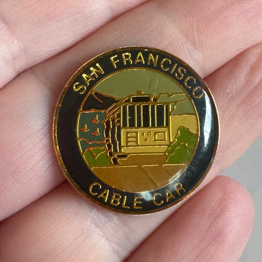 Vintage San Francisco Cable Car Lapel Pin California Souvenir Tourist
