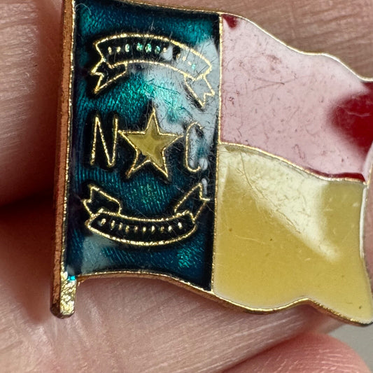 Vintage North Carolina State Flag Souvenir Lapel Pin
