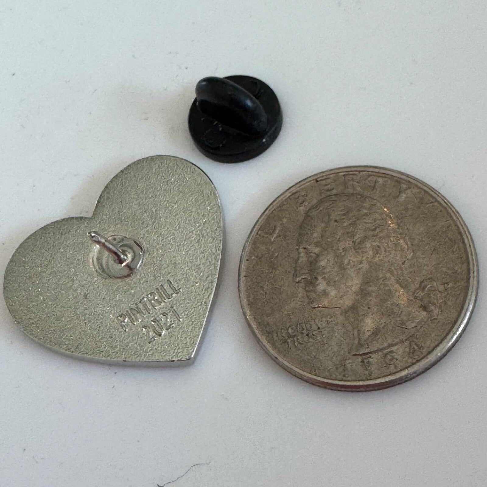 2021 Pintrill Target Heart Lapel Pin Silver Tone