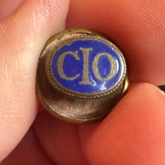 Vintage CIO Union Lapel Pin Screw Back Congress of Industrial Organizations RARE