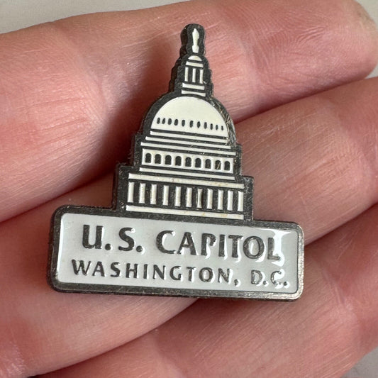 U.S. Capitol Washington DC White Dome Enamel Collector Pin