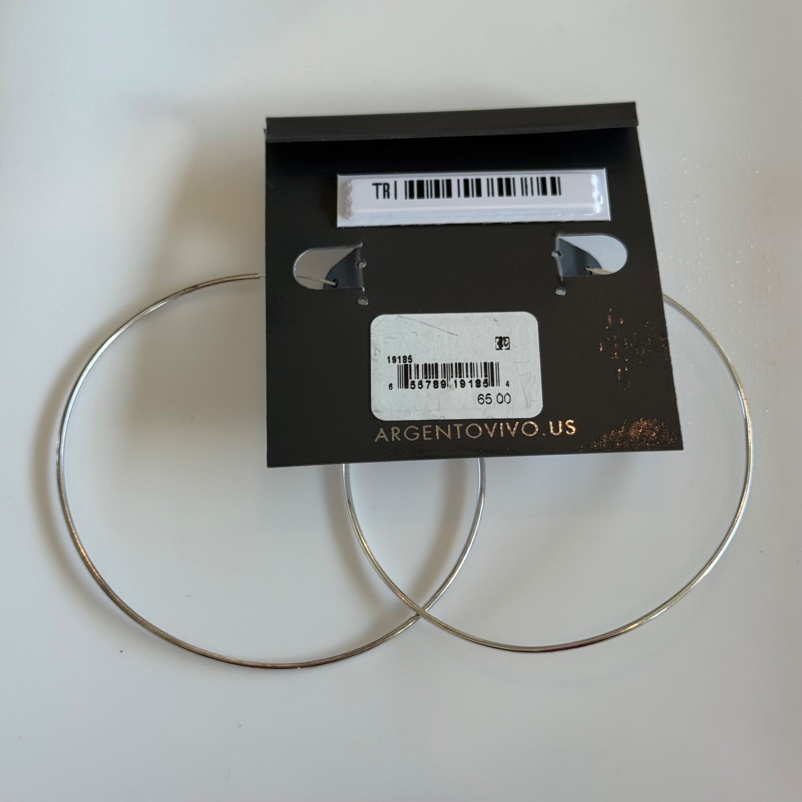 Argento Vivo Sterling Silver Extra Large Endless Hoop Earrings New On Card