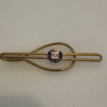 Vintage Woodmen of the World Enamel Tie Clip Tack W.O.W.