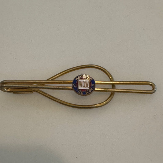 Vintage Woodmen of the World Enamel Tie Clip Tack W.O.W.