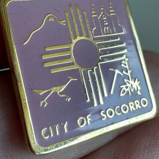 Vintage City of Socorro New Mexico Lapel Pin Tourist Souvenir