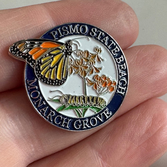 Vintage Pismo State Beach Monarch Grove Lapel Pin Butterfly Caterpillar 