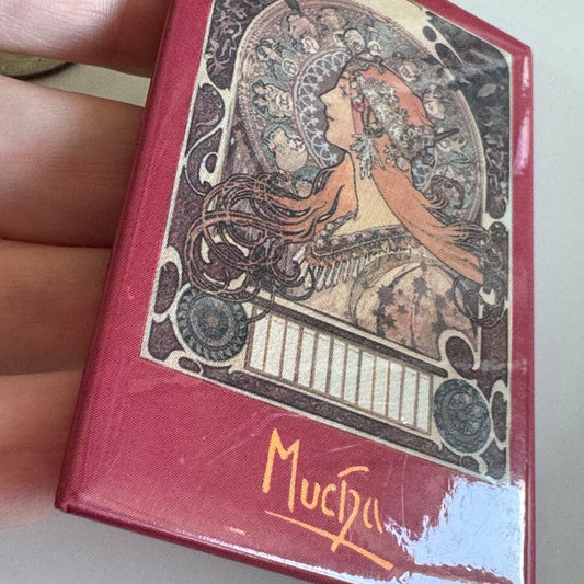 Vintage Zodiac Alphonse Mucha Exhibition Lapel Pin Button