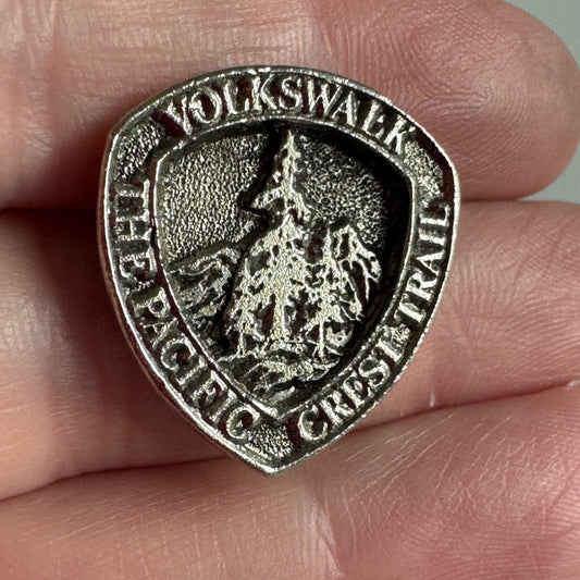 Vintage The Pacific Crest Trail Volkswalk Logo Lapel Pin Pewter Look