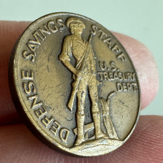 Vintage Defense Savings Staff U.S. Treasury Department Lapel Pin 