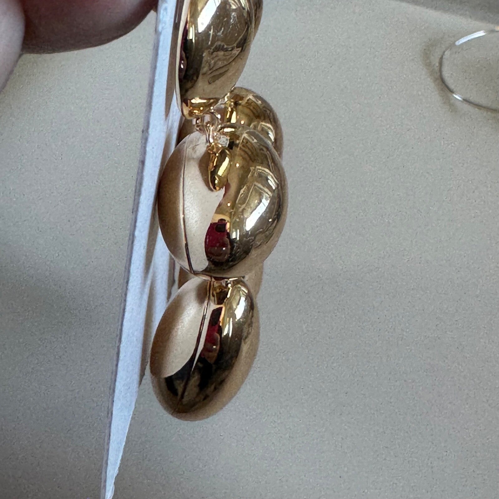 Bauble Bar Mira Gold-Toned Statement Dangle Earrings New On Card Pierced