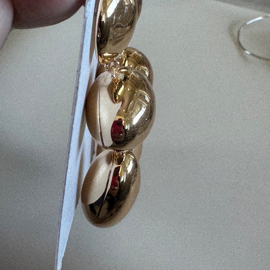 Bauble Bar Mira Gold-Toned Statement Dangle Earrings New On Card Pierced