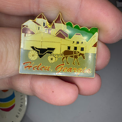 Vintage Helen Georgia German Germany Town Horse and Buggy Lapel Pin