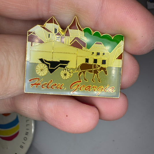 Vintage Helen Georgia German Germany Town Horse and Buggy Lapel Pin