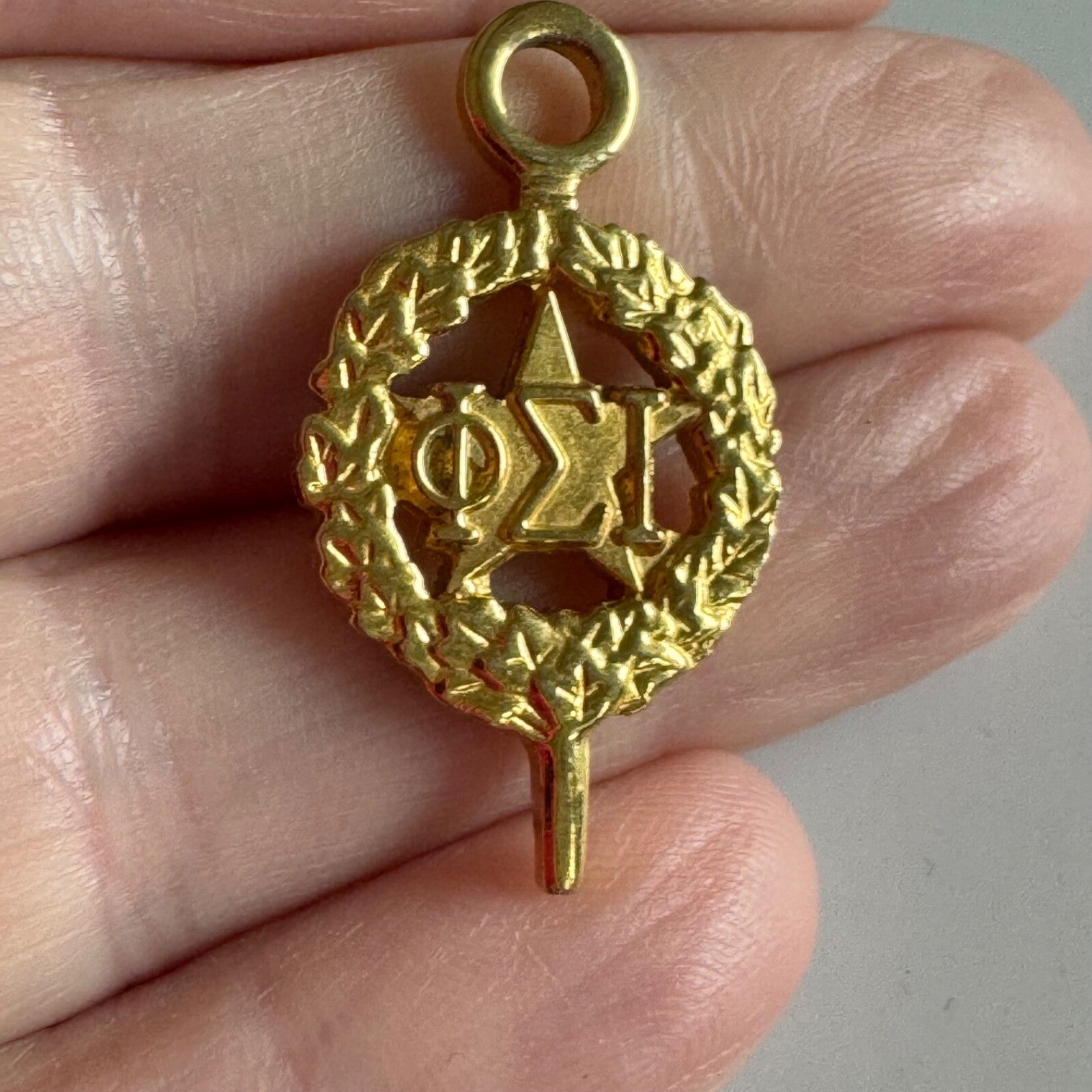 Vintage Phi Sigma Iota Key Fob Pendant Charm Lapel Pin