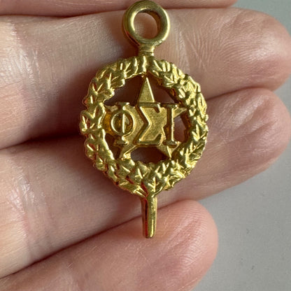 Vintage Phi Sigma Iota Key Fob Pendant Charm Lapel Pin