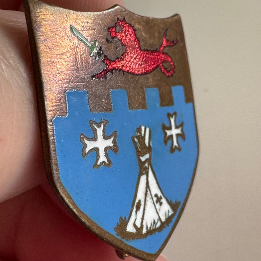 Vtg US Army 12th Infantry Regiment Unit Crest DI DUI Insignia Pin Green Sword